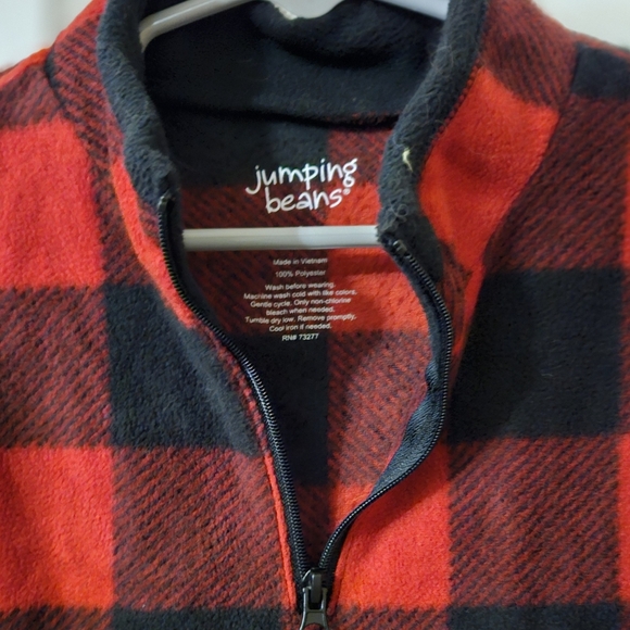 JUMPING BEANS Buffalo Plaid Pullover Fleece Flannel Shirt- Kids Size Youth 6 - Picture 3 of 4